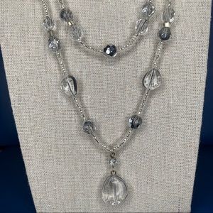 Elegant Crystal Double Strand Necklace